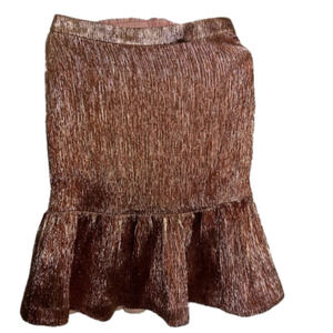 J crew metallic rose-gold fluted skirt size 6